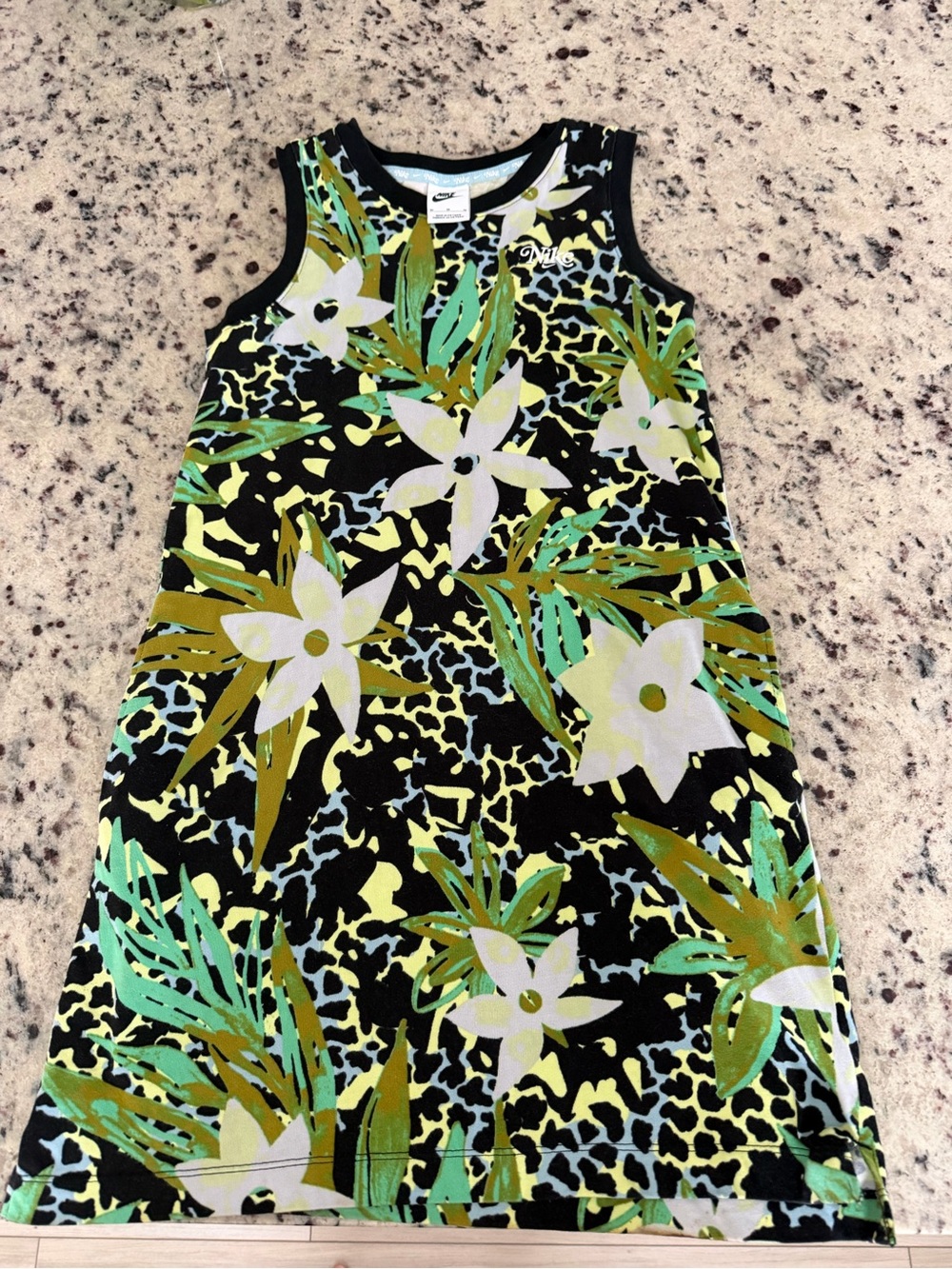 Nike Black Tropical Floral Sleeveless Dress
